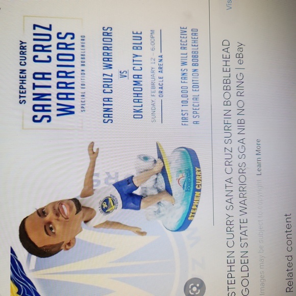 2017 Golden State Warriors Stephen Curry bobblehead (Santa Cruz Warriors) - Picture 6 of 6